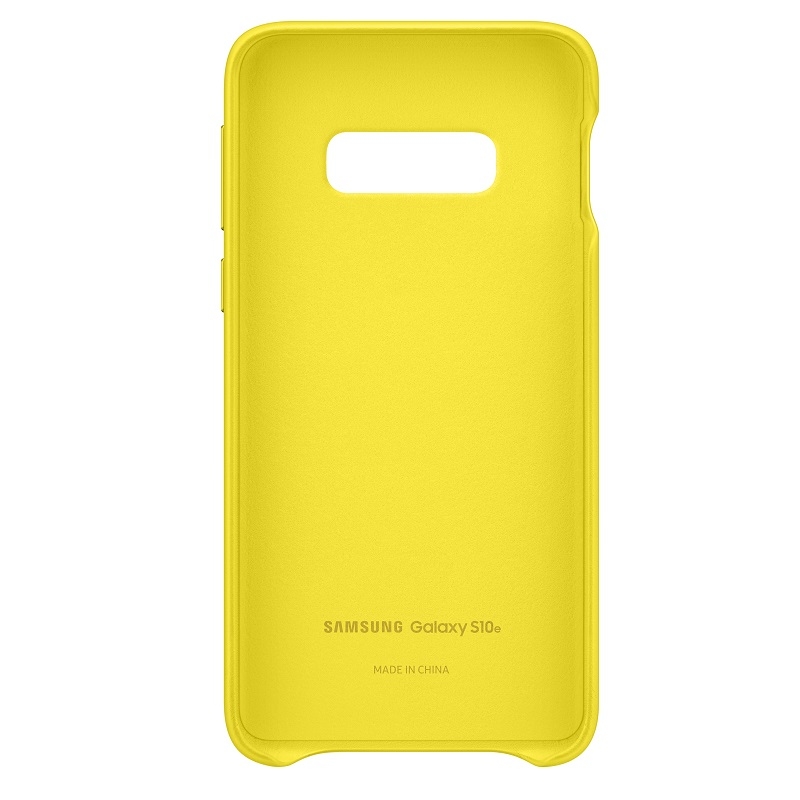 Samsung Galaxy S10E Sarı Deri Kılıf
