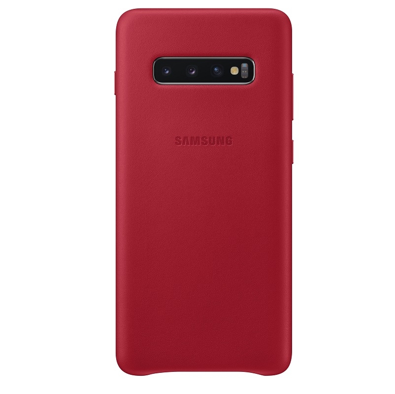 Samsung Galaxy S10 Plus Kırmızı Deri Kılıf