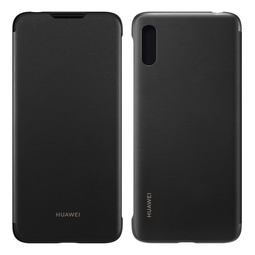 Huawei Y6 2019 Kapaklı Siyah Telefon Kılıfı
