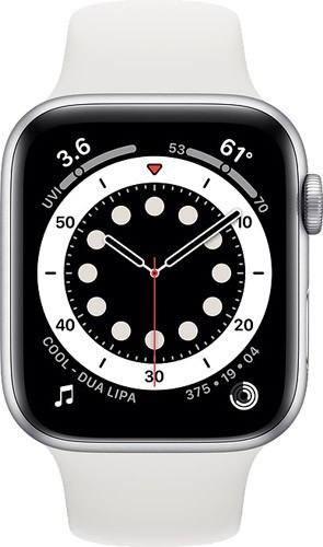Apple Watch Series 6 GPS 44mm Silver Case With White Sport Beyaz